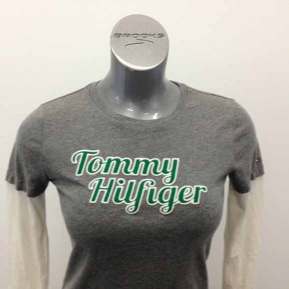 Tommy Hilfiger Long Sleeve Tee Women's Small Gray - Picture 2 of 8